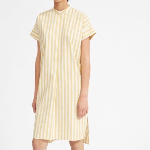 Everlane Dresses & Skirts - Everlane Cotton Popover Striped Midi Shirt Dress Size 4 Preppy Boxy Office